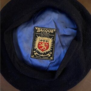 Vintage Basque Black Wool Beret